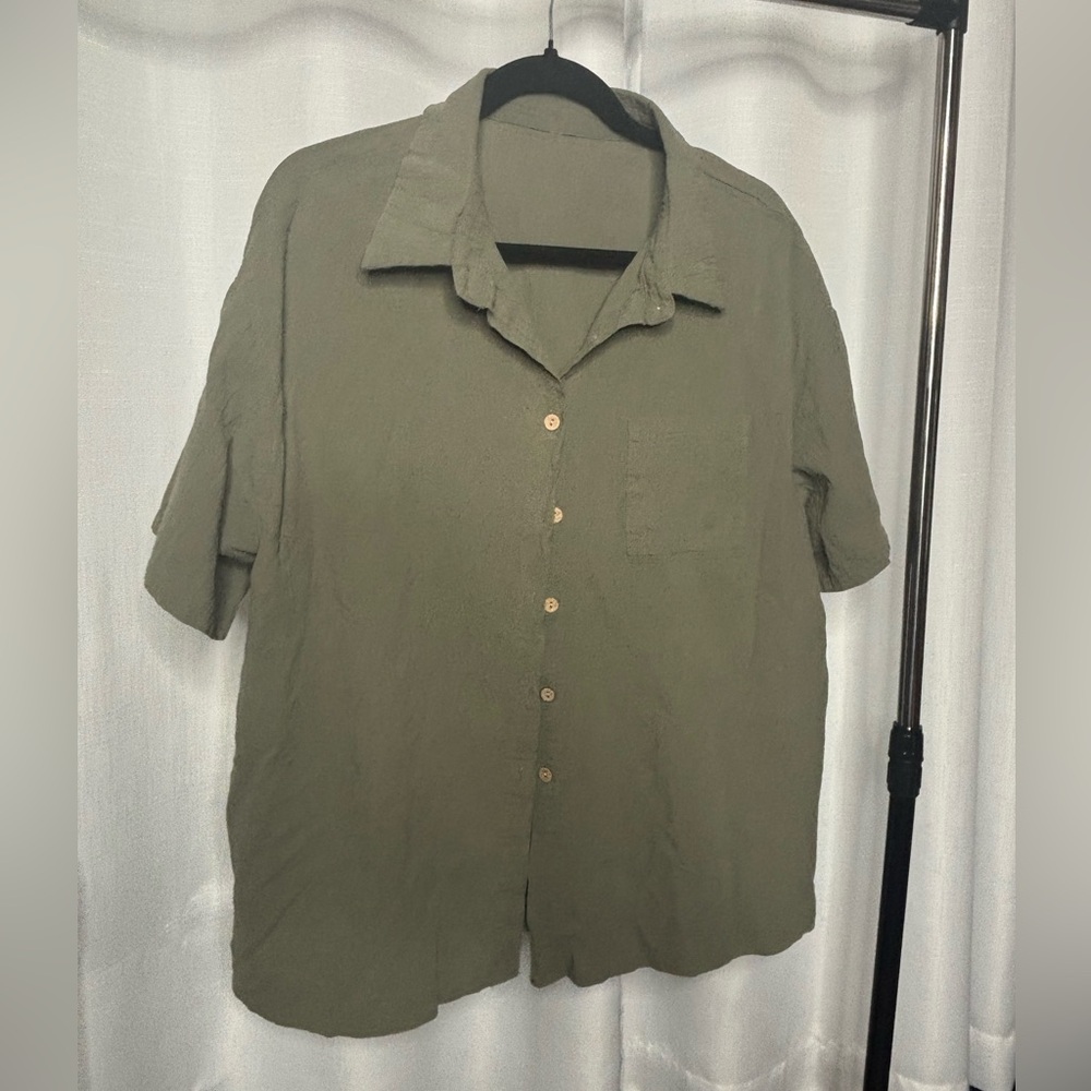 Olive Green Casual Shirt